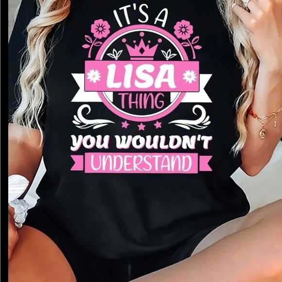 Black Graphic Tee - It's a Lisa Thing - Picture 1 of 4